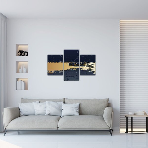 Kép - Kék és arany absztrakció N⁰2 (90x60 cm)