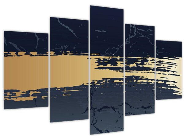 Kép - Kék és arany absztrakció N⁰2 (150x105 cm)