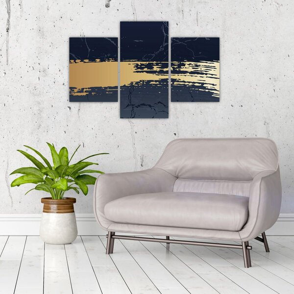 Kép - Kék és arany absztrakció N⁰2 (90x60 cm)