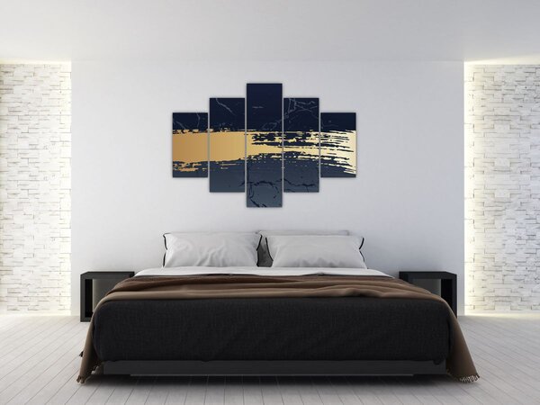 Kép - Kék és arany absztrakció N⁰2 (150x105 cm)