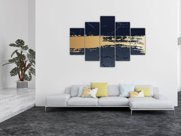 Kép - Kék és arany absztrakció N⁰2 (150x105 cm)