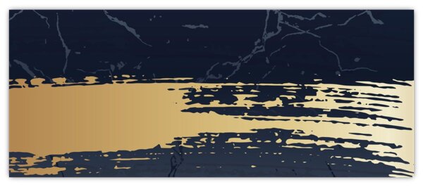 Kép - Kék és arany absztrakció N⁰2 (120x50 cm)