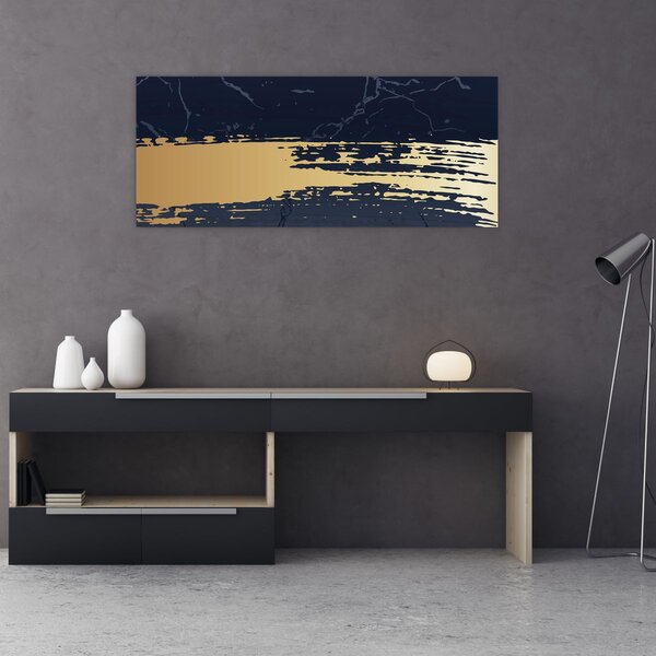 Kép - Kék és arany absztrakció N⁰2 (120x50 cm)