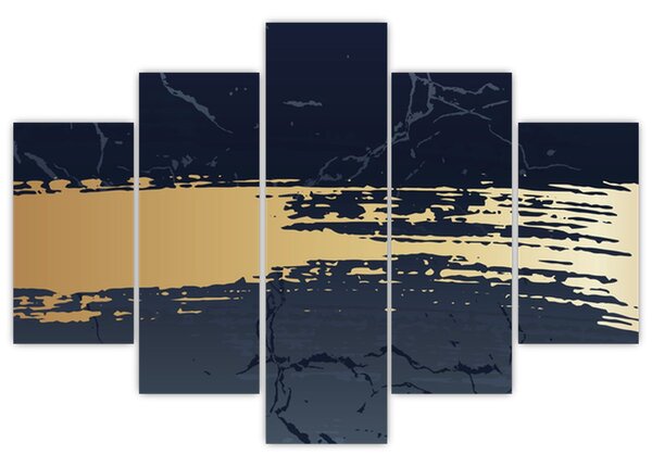 Kép - Kék és arany absztrakció N⁰2 (150x105 cm)