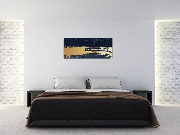 Kép - Kék és arany absztrakció N⁰2 (120x50 cm)