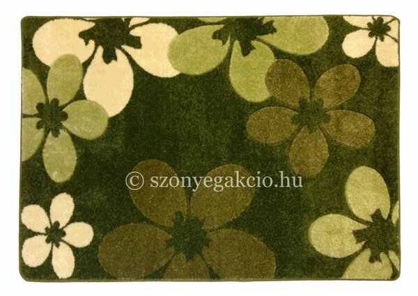 Zöld virágos szőnyeg 120x170 cm