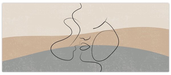 Kép - Line art csók (120x50 cm)