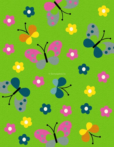 Trendy Kids Zöld pillangós D237A szőnyeg 280x360 cm