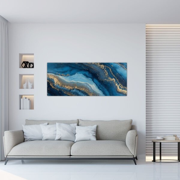 Kép - Kék márvány absztrakció (120x50 cm)