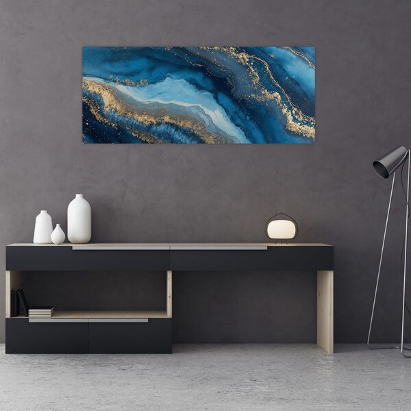 Kép - Kék márvány absztrakció (120x50 cm)