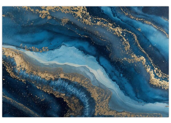 Kép - Kék márvány absztrakció (90x60 cm)