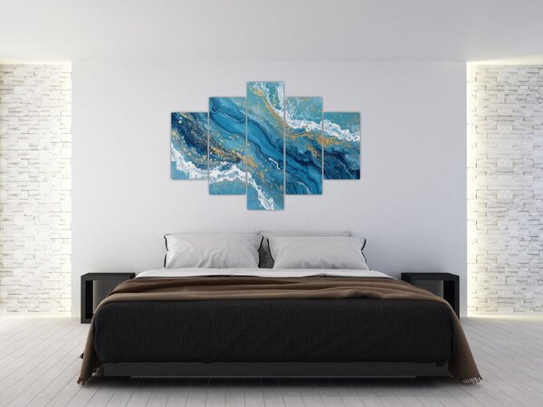 Kép - Világoskék márvány arannyal II. (150x105 cm)