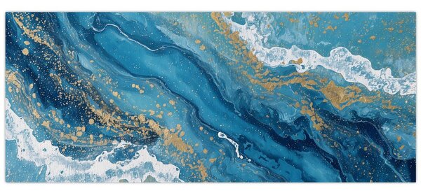 Kép - Világoskék márvány arannyal II. (120x50 cm)