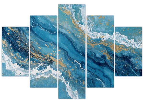 Kép - Világoskék márvány arannyal II. (150x105 cm)