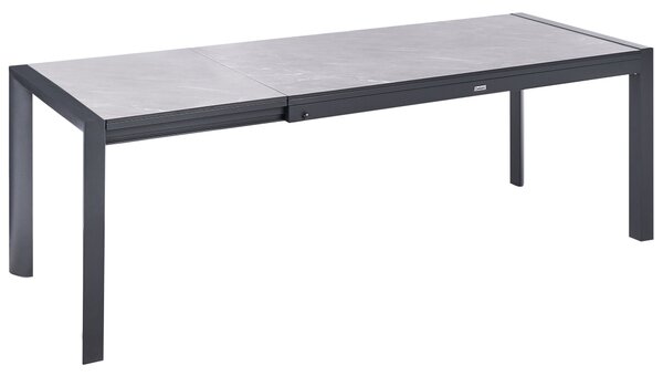 Bővíthető kerti étkezőasztal BINASCO 160/220 cm 90 cm Kőhatású Szürke