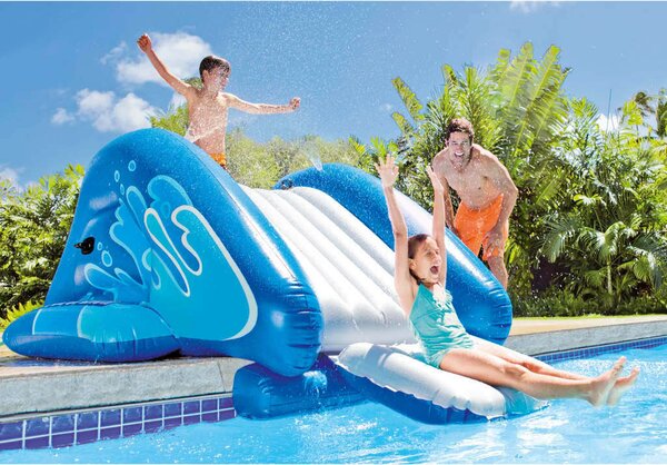 Intex 333x206x117cm Kool Splash felfújható vízi Csúszda (58849NP) - kék-fehér