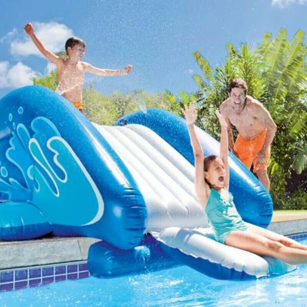 Intex 333x206x117cm Kool Splash felfújható vízi Csúszda (58849NP) - kék-fehér