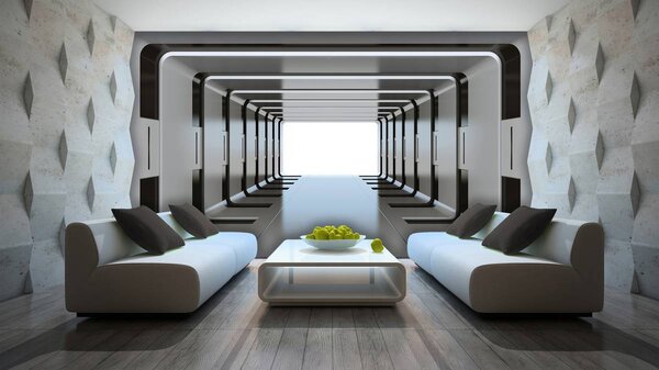 Fotótapéta - 3D ezüst alagút (152,5x104 cm)
