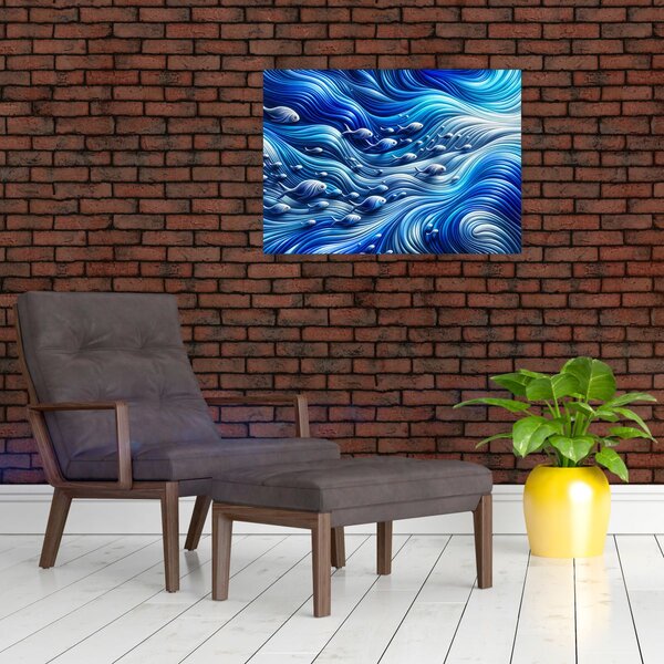 Kép – Halak a hullámokban (70x50 cm)