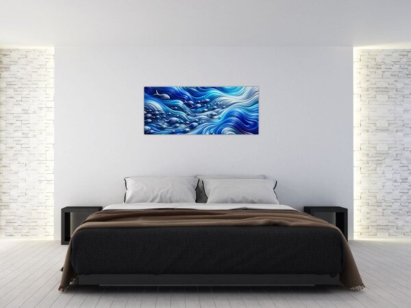 Kép – Halak a hullámokban (120x50 cm)