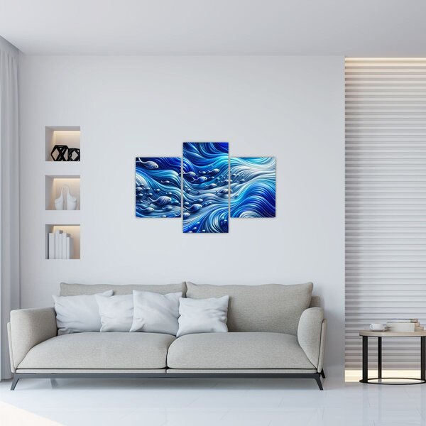 Kép – Halak a hullámokban (90x60 cm)