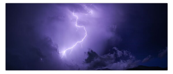 Kép - lila égbolt és villám (120x50 cm)