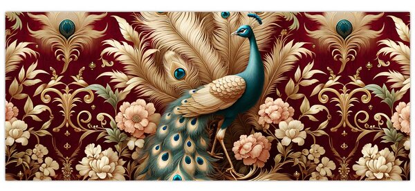Kép – Elegáns páva (120x50 cm)