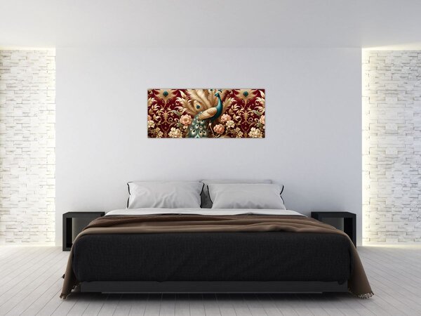 Kép – Elegáns páva (120x50 cm)