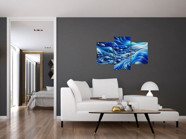 Kép – Halak a hullámokban (90x60 cm)