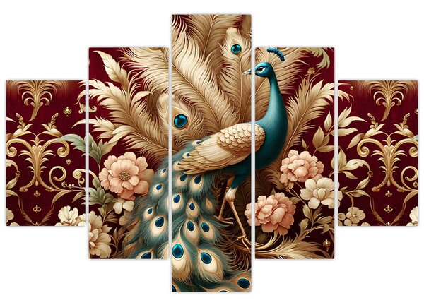 Kép – Elegáns páva (150x105 cm)