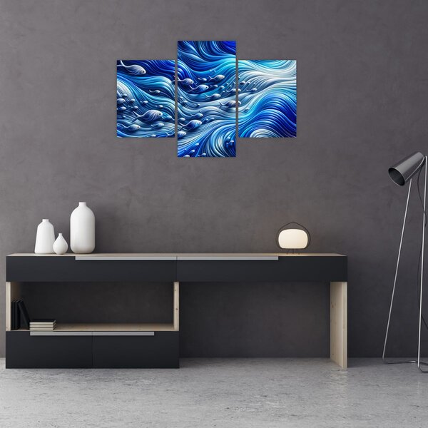Kép – Halak a hullámokban (90x60 cm)