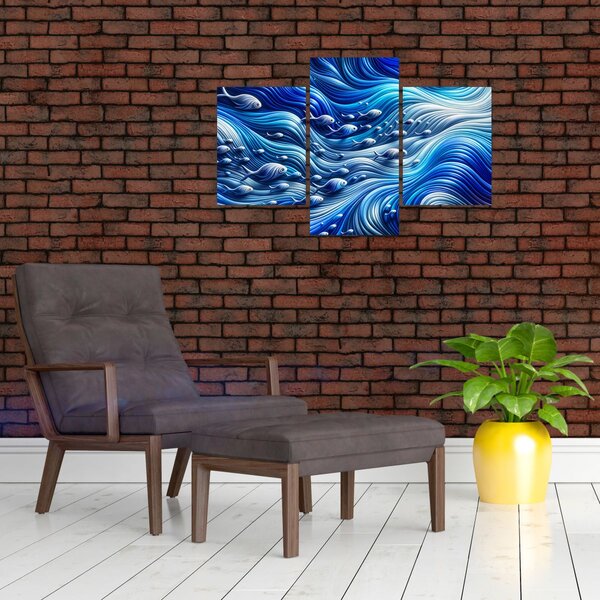 Kép – Halak a hullámokban (90x60 cm)