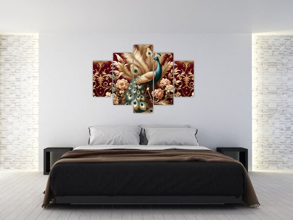 Kép – Elegáns páva (150x105 cm)