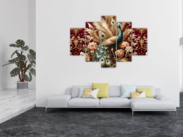 Kép – Elegáns páva (150x105 cm)