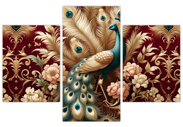 Kép – Elegáns páva (90x60 cm)