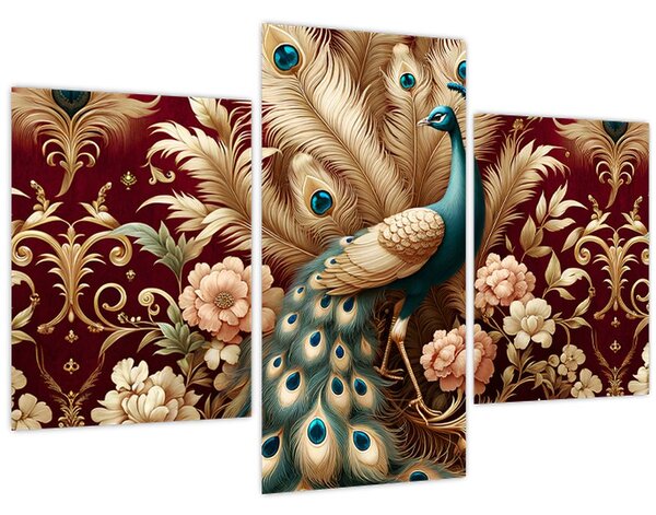 Kép – Elegáns páva (90x60 cm)