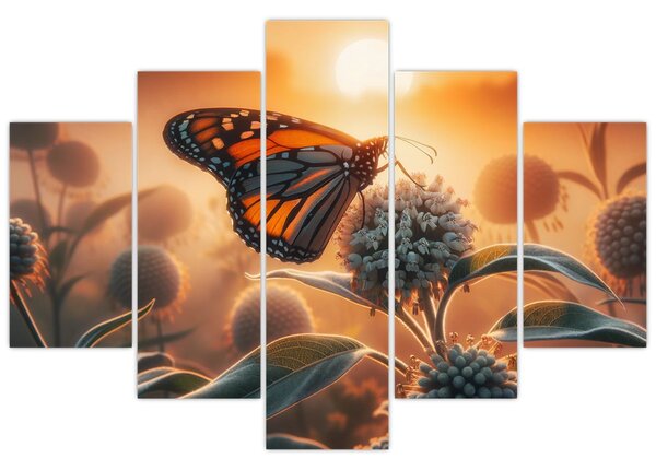 Kép – Pillangó a lenyugvó napban (150x105 cm)