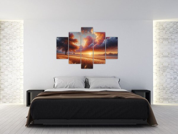 Kép – Naplemente a mezőn (150x105 cm)
