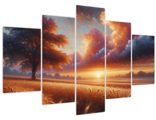 Kép – Naplemente a mezőn (150x105 cm)