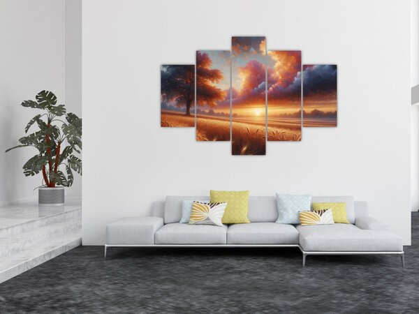 Kép – Naplemente a mezőn (150x105 cm)
