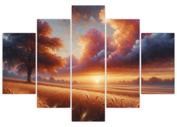 Kép – Naplemente a mezőn (150x105 cm)