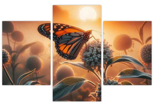Kép – Pillangó a lenyugvó napban (90x60 cm)