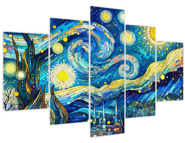 Kép – Csillagos éjszaka mozaikja (150x105 cm)