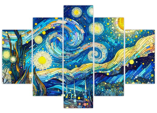 Kép – Csillagos éjszaka mozaikja (150x105 cm)