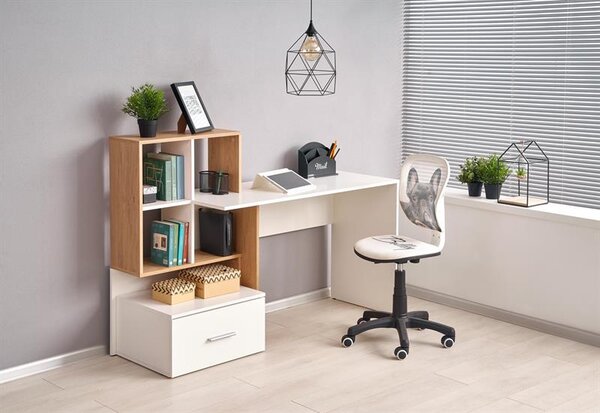PC asztal Georgia (arany tölgy + fehér)