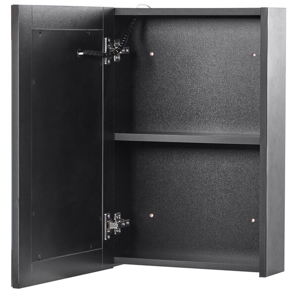 Fürdőszobai tükrös faliszekrény LED CAMERON 40 cm 60 cm Fekete