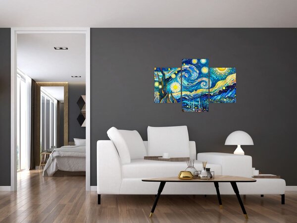 Kép – Csillagos éjszaka mozaikja (90x60 cm)