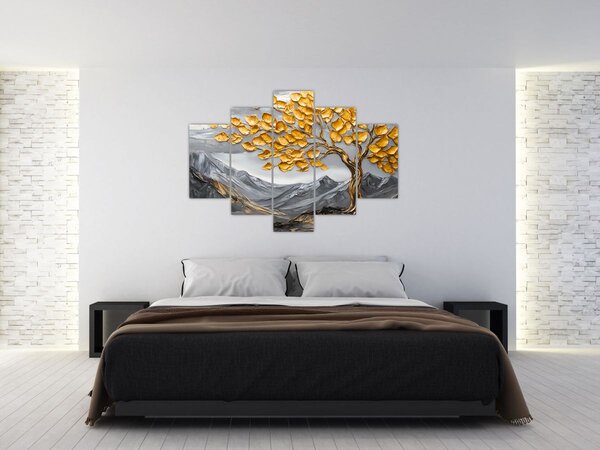 Kép – Fa arany levelekkel (150x105 cm)