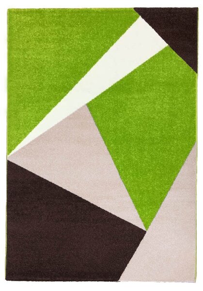 Barcelona E198_FMA52 zöld-bézs geometriai mintás szőnyeg 80x150 cm