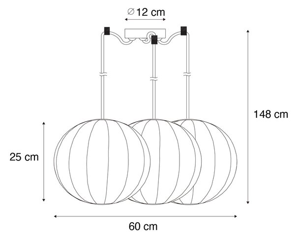 Design lógólámpa fehér selyemmel 30 cm 3-lámpás - Plu
